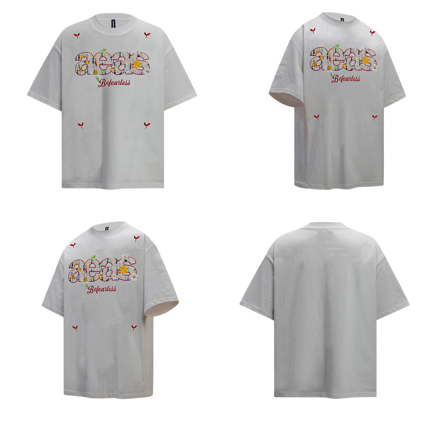 Flower Letter Print Short Sleeve T-Shirt WN26214
