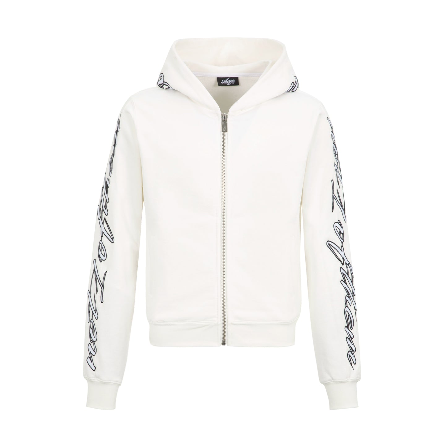 Graphic Applique Embroidery Zipper Hoodie WN20978