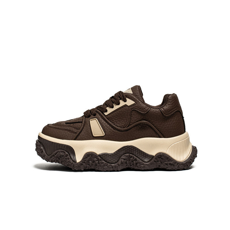 Textured Panel Chunky Lace-Up Sneakers WN23460