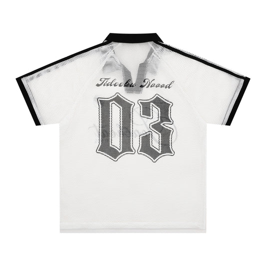 Mesh Gothic Number Short Sleeve Shirt WN26770