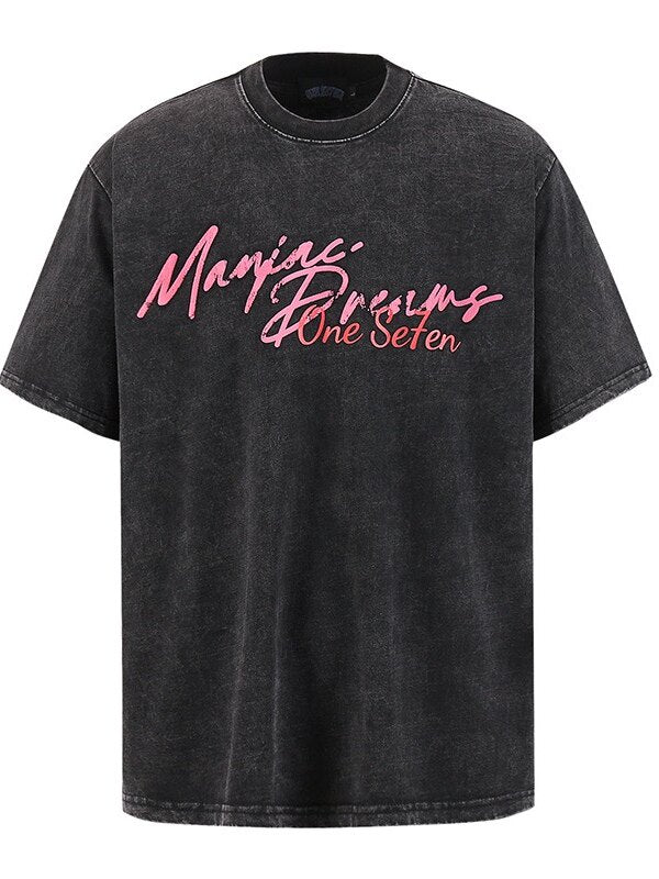 Washed Horse Graphic Print Oversize Short Sleeve T-Shirt WN24491