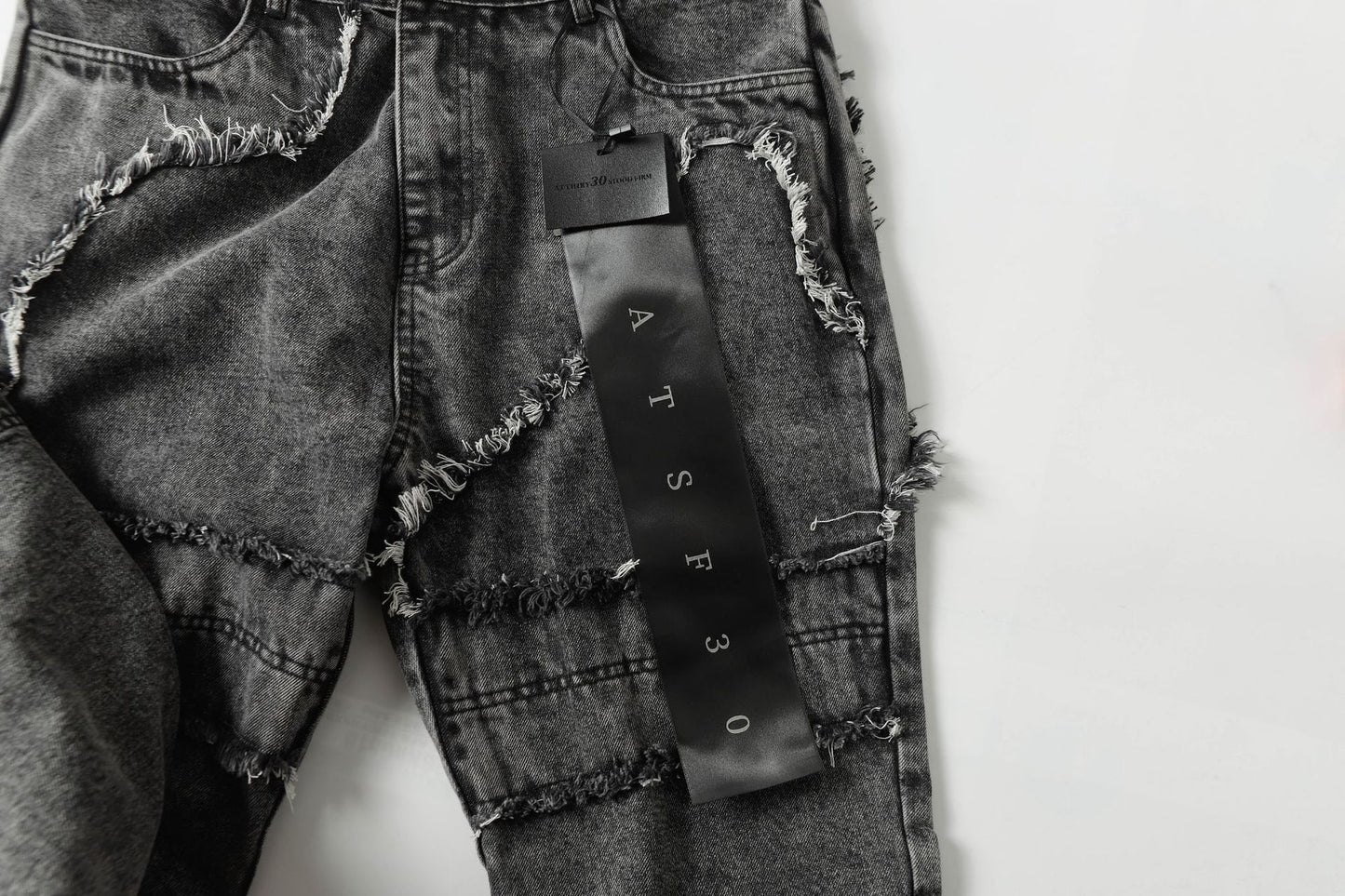 Raw Hem Wash Flare Denim Jeans WN16192