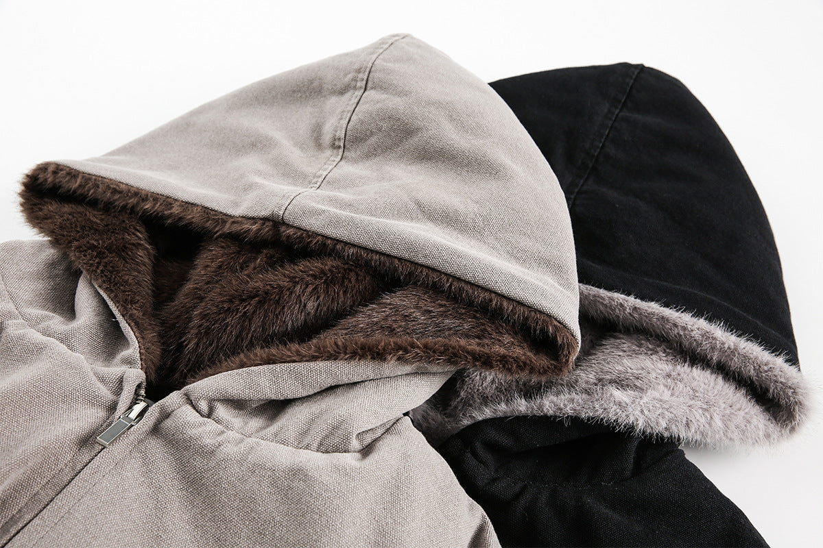 Fur Collar Sherpa-Lining Hooded Padded Jacket WN11363