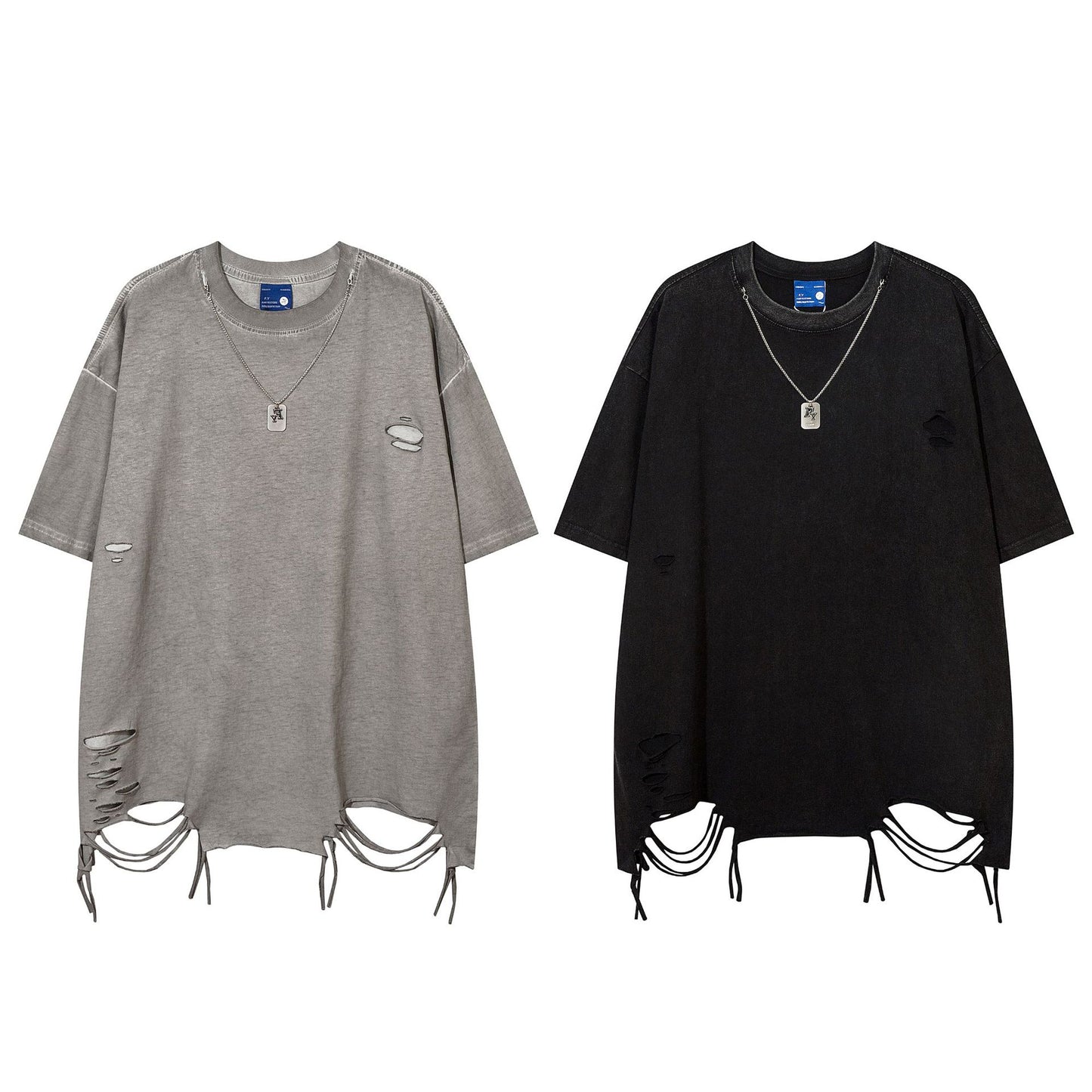 Heavyweight Washed Damage Short Sleeve T-Shirt WN16108