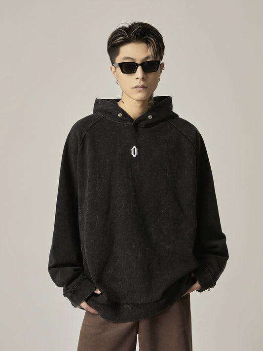 Washed Embroidery Oversize Hoodie WN6218
