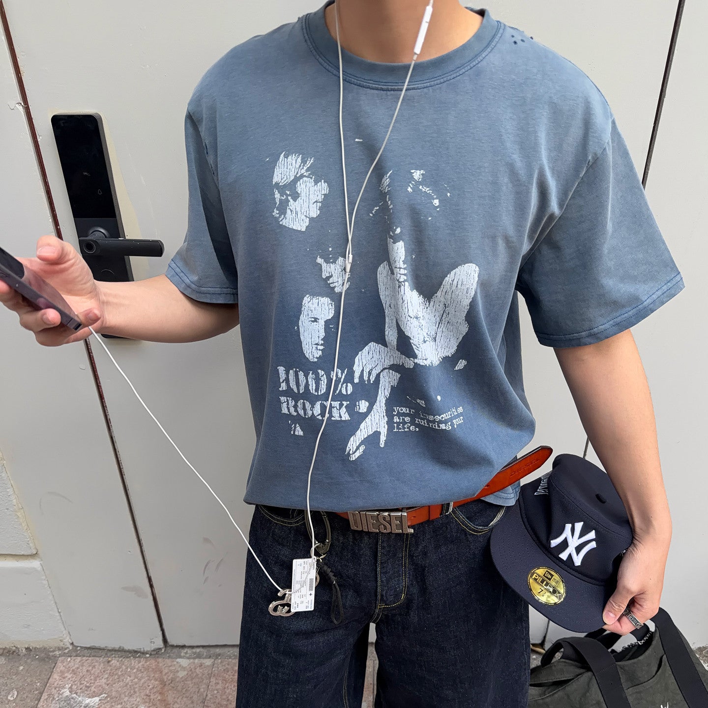 Washed Graphic Print Short Sleeve T-Shirt WN24372