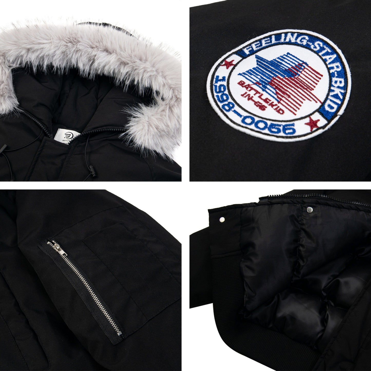 Fur Collar Hooded Workwear Padded Jacket WN11558