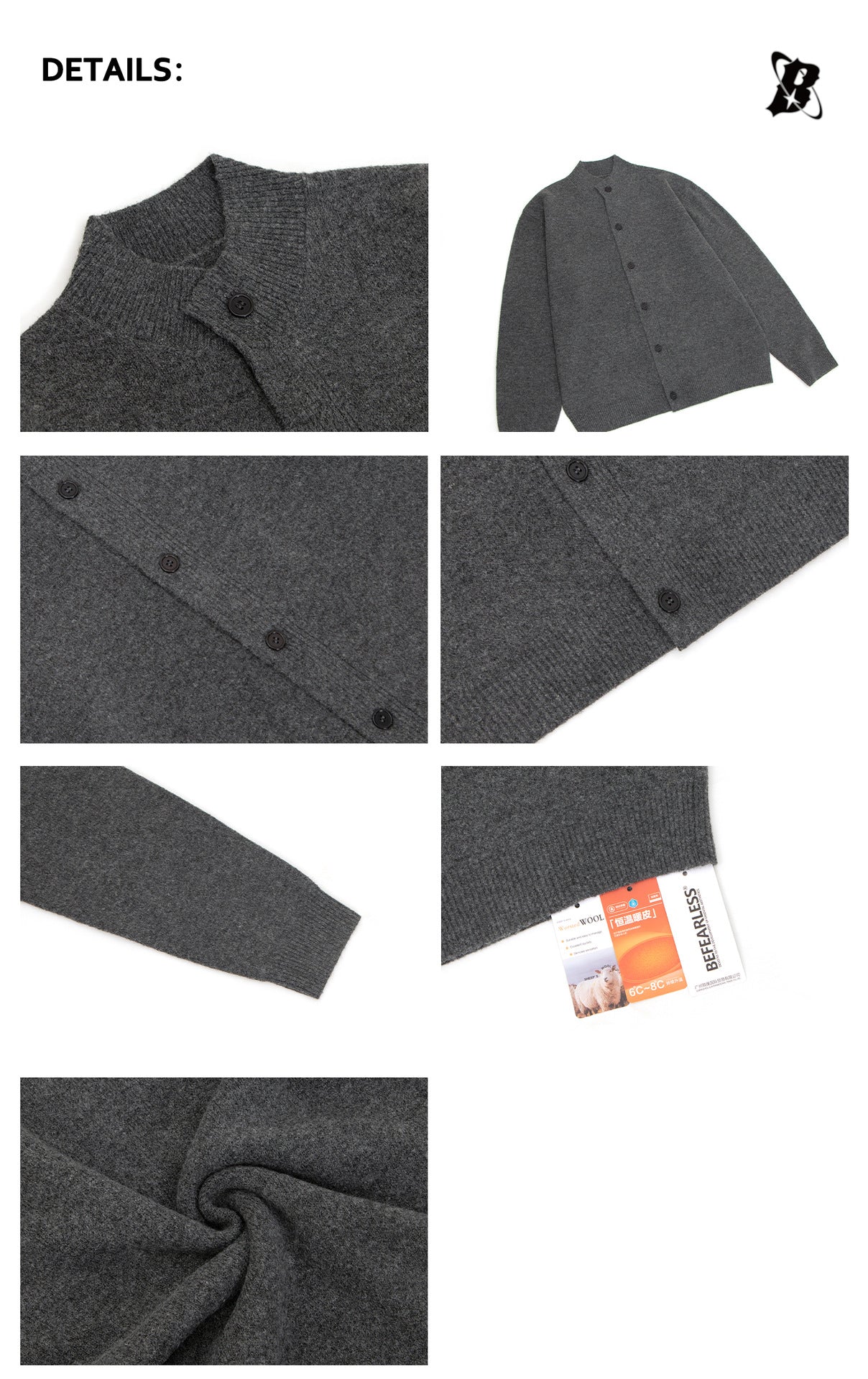 High-Neck Minimal Knit Cardigan WN26226