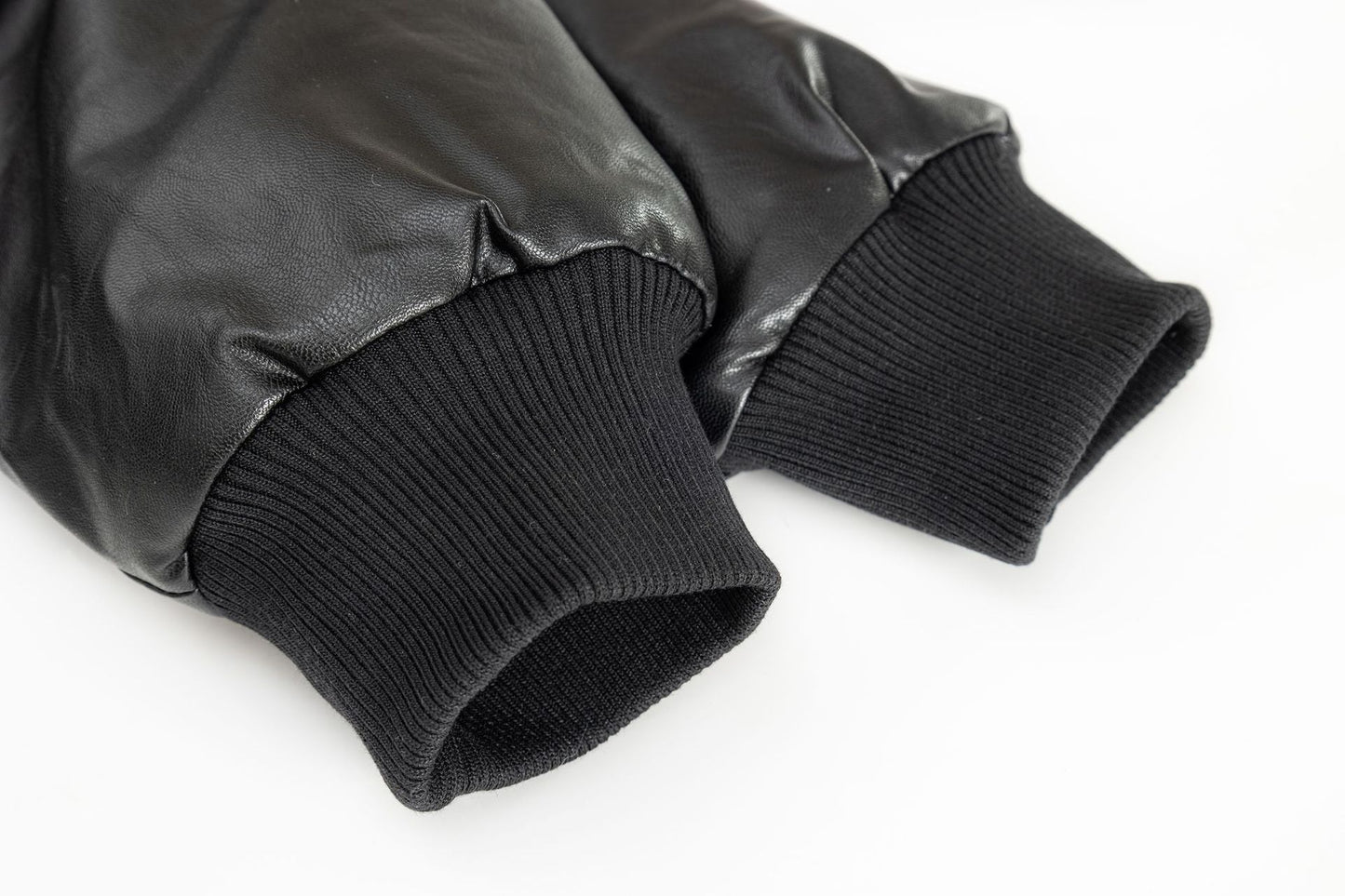 PU Leather Detachable Fur Collar Padded Parker Jacket WN11312