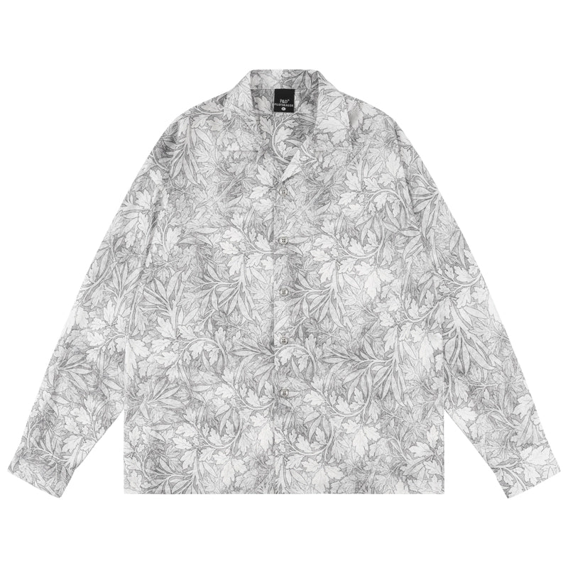 Floral Print Turn-Down Collar Short Sleeve Shirt & Long Sleeve Shirt WN17562