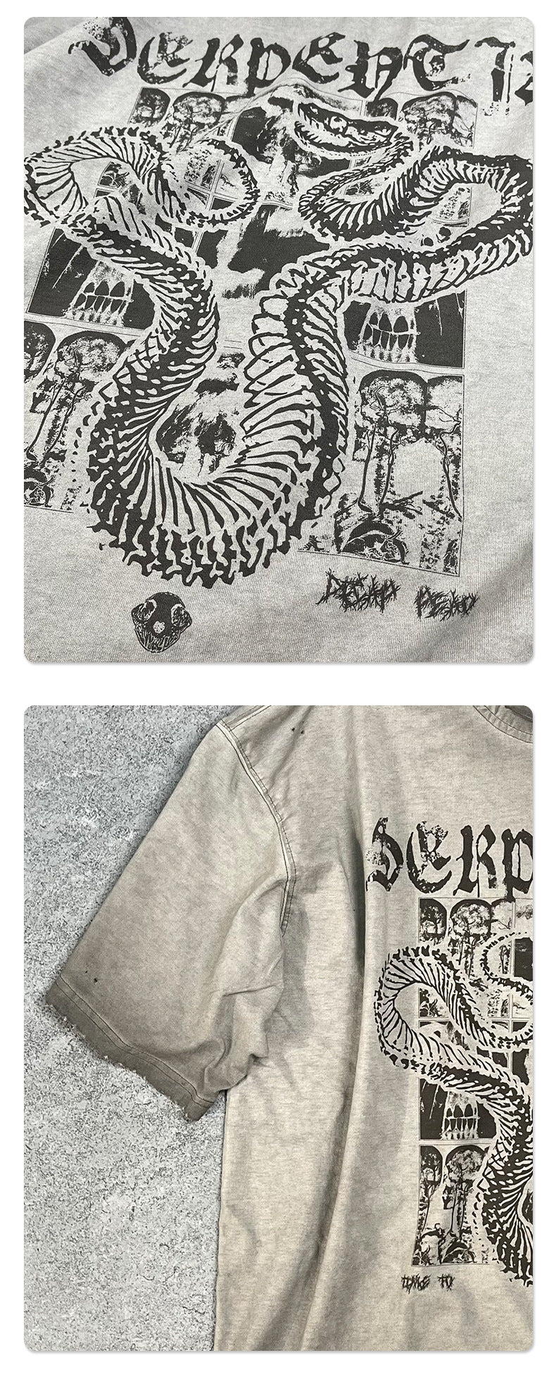 Washed Graphic Print Oversize Short Sleeve T-Shirt WN16248