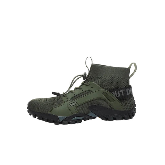 High-Top Knit Panel Chunky Sneakers WN23345