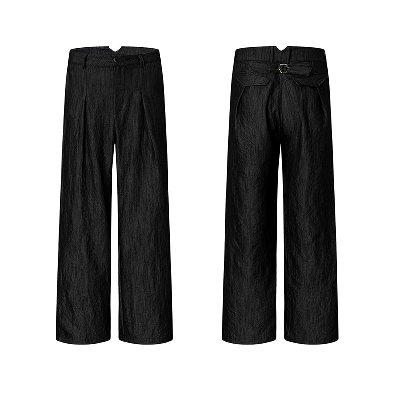 Textured Draping Straight Pants WN20344