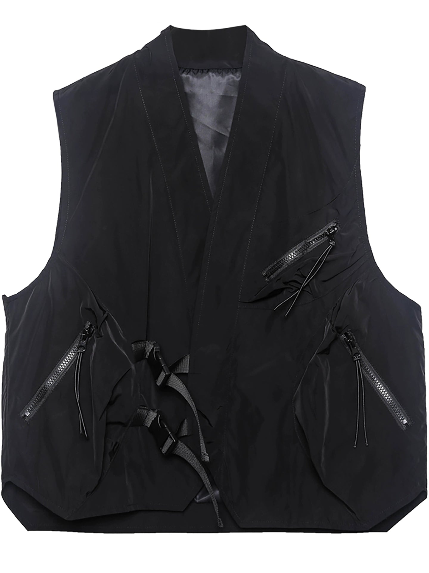 Multi-Pocket Metal Buckle Vest WN22438