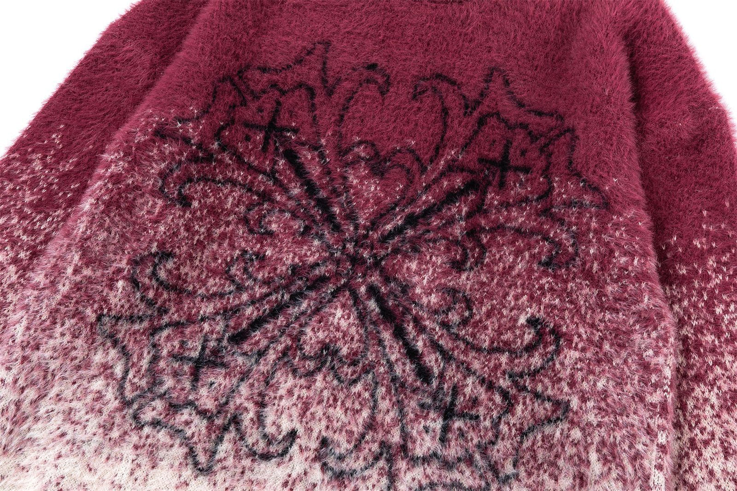 Tie-Dye Gradient Mohair Jacquard Oversize Knit Sweater WN11524