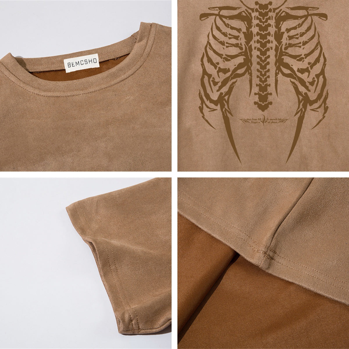 Skeleton Print Design Oversize Short Sleeve T-Shirt WN15081