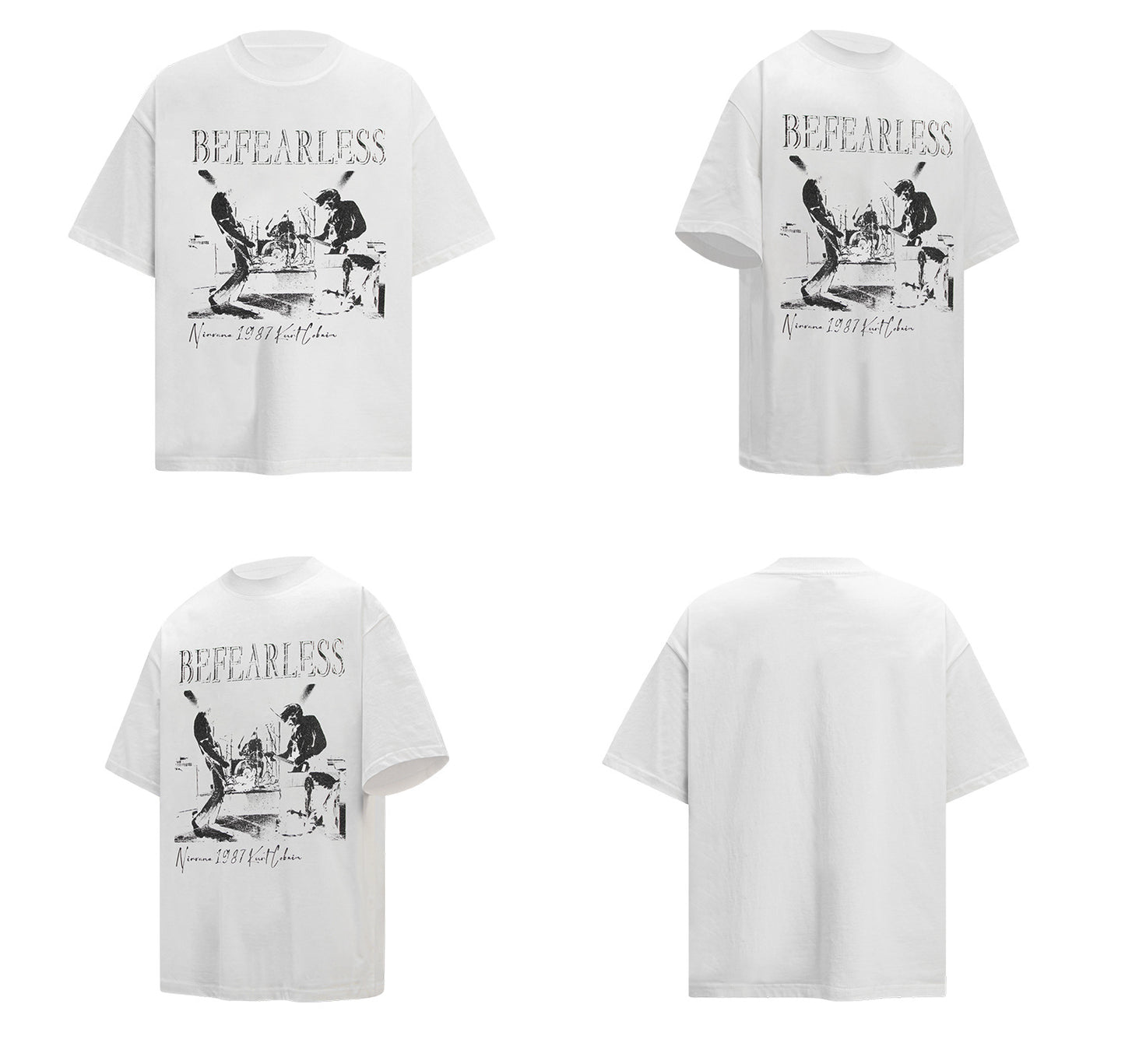 Washed Band Digital Print Oversize Short Sleeve T-Shirt WN26324