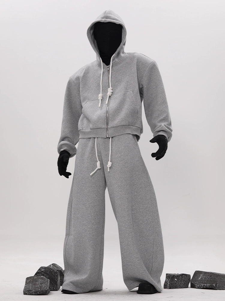 Plain Design Drawstring Wide Leg Sweatpants WN18618