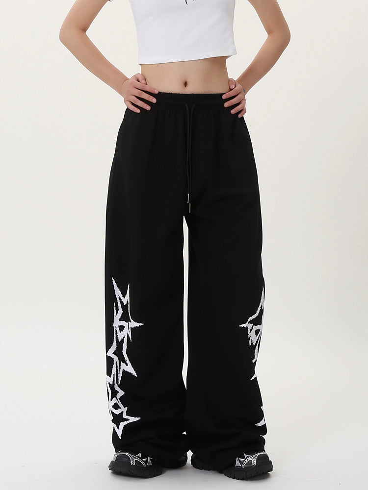 Graphic Print Wide Leg Sweatpants WN17169