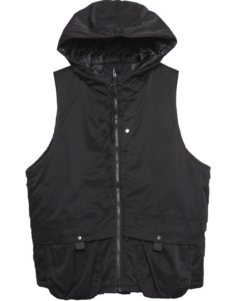 Functional Hooded Fleece Lining Sleeveless Vest WN22544
