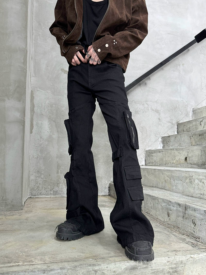 Multi-Pocket Flare Cargo Pants WN21170
