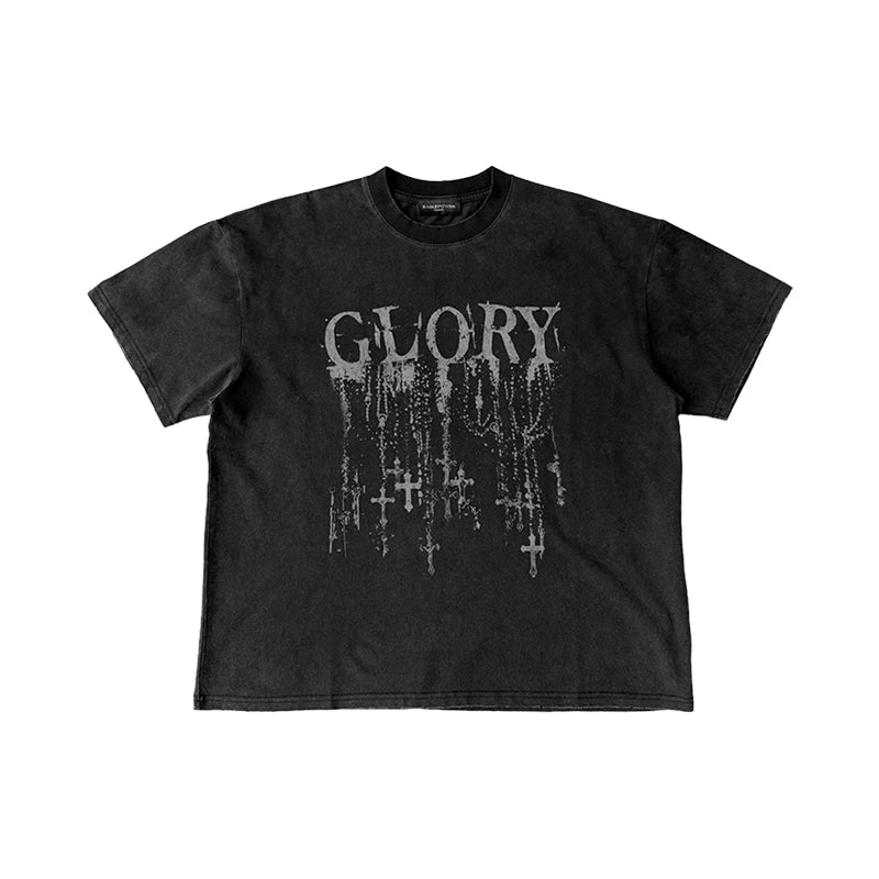 Graphic Letter Print Washed Short Sleeve T-Shirt WN17661