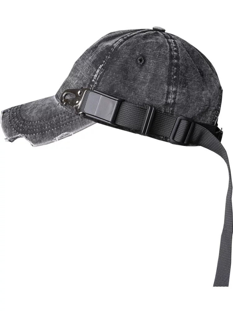 Damage Wash Strap Metal Buckle Cap WN22542