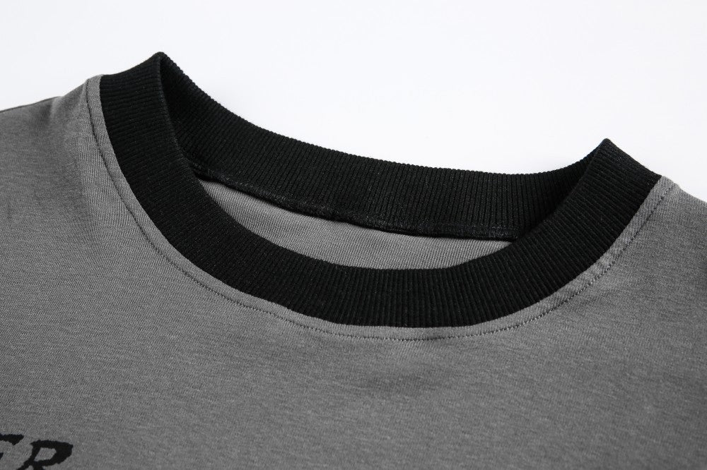 Fake Layered Studs Graphic Long Sleeve T-Shirt WN27820