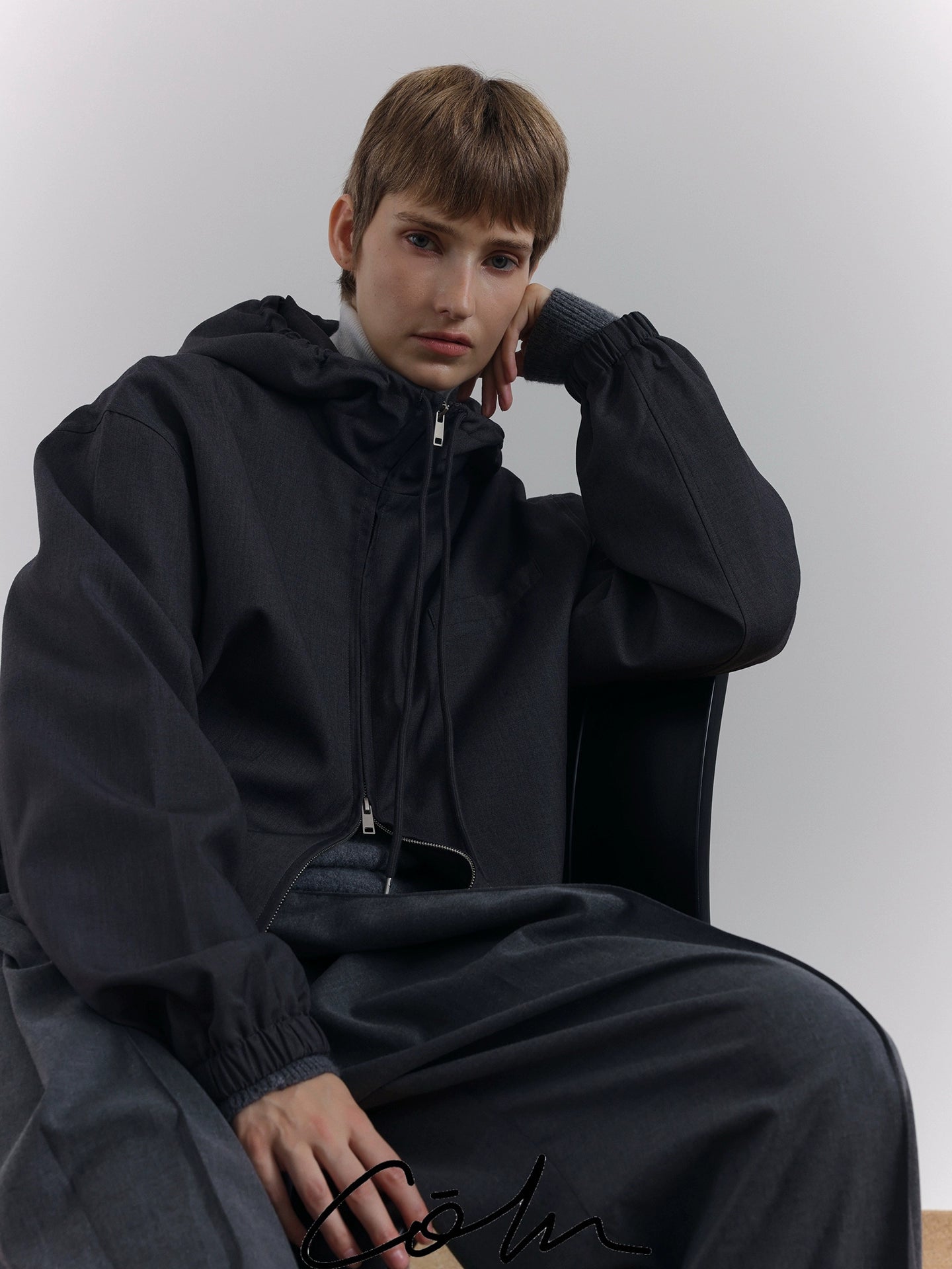 Oversize Zipper Hooded Jacket WN21488