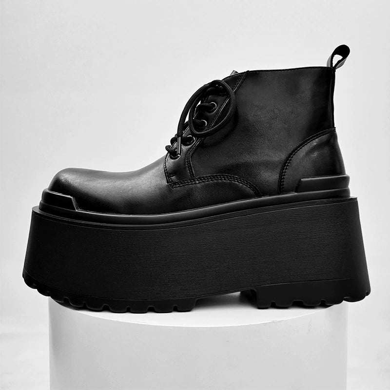 Thick Sole PU Leather Boots WN21273