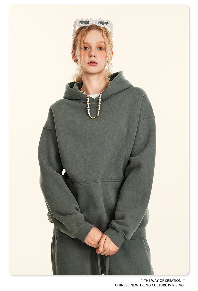 Fleece Lining Oversize Hoodie & Fleece Lining Sweatpants WN9960