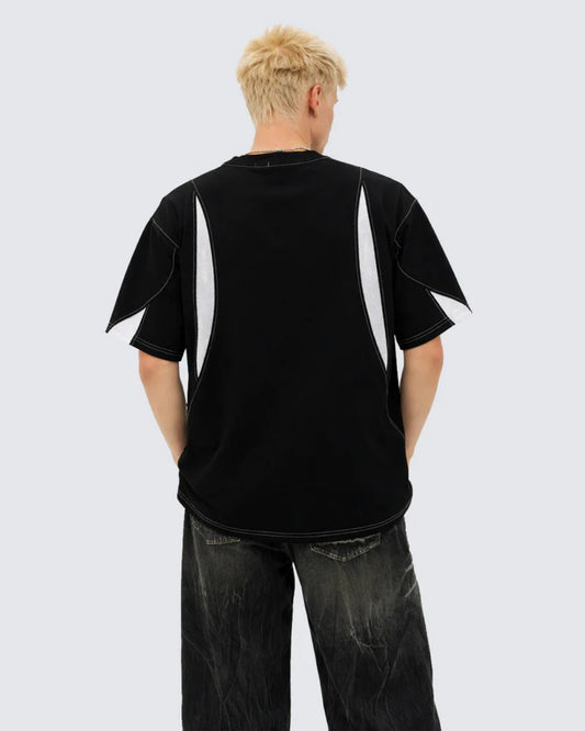 Contrast Panel Raglan Short Sleeve T-Shirt WN28077