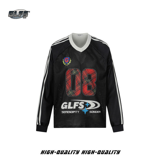 Oversize Mesh Sporty Number Long Sleeve T-Shirt WN26536