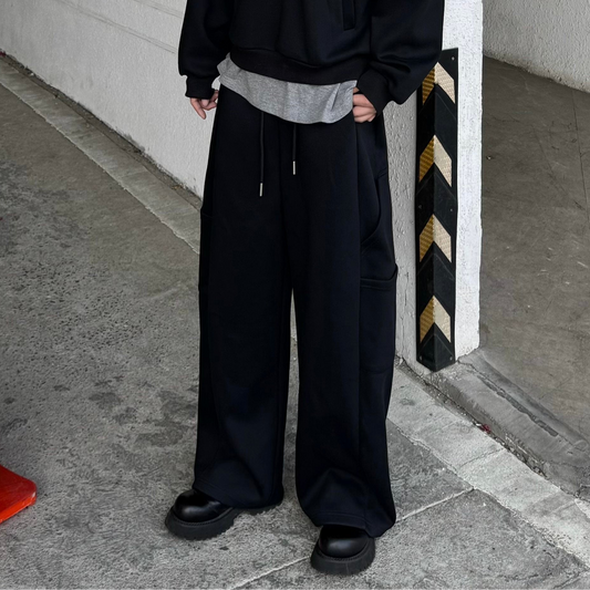 Half Zipper Hoodie & Wide Leg Pants Setup WN25188
