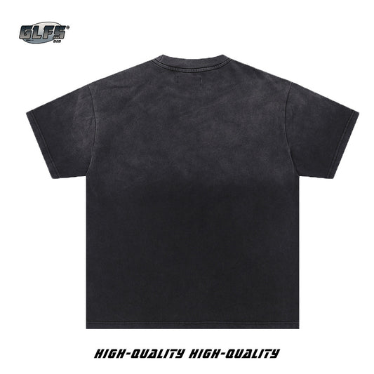 Graphic Art Letter Print Short Sleeve T-Shirt WN26428