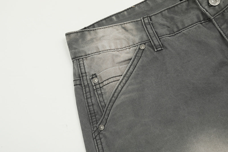 Wash Paint Mid-Rise Straight Denim Jeans WN18530