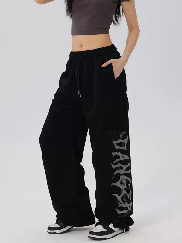 Graphic Print Wide Leg Sweatpants WN17160