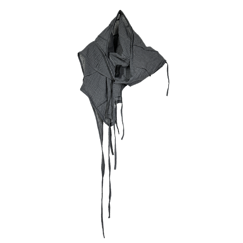 Wrinkled Asymmetric 3D-Cut Hooded Scarf WN13839