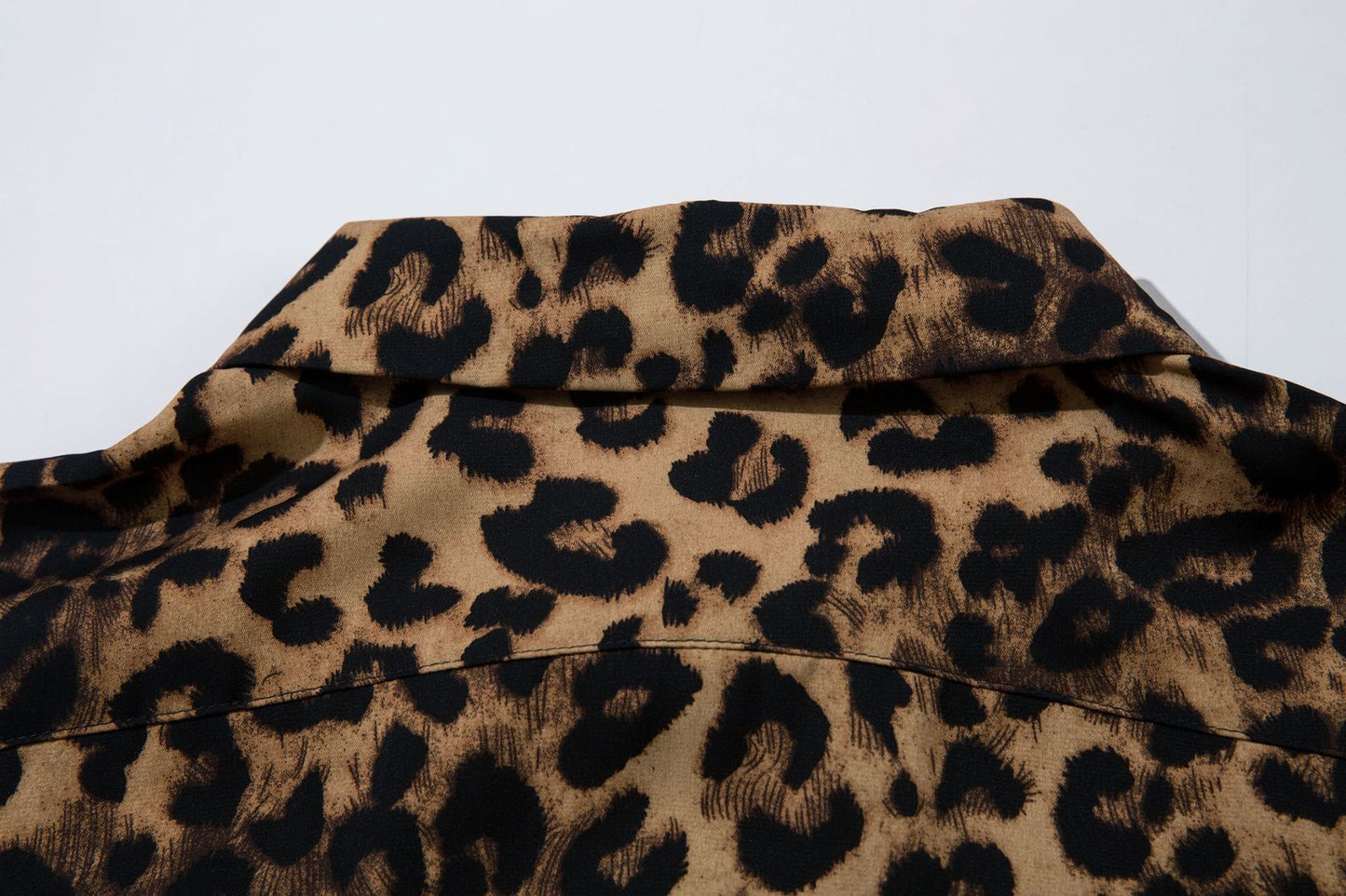 Oversize Leopard Print Short Sleeve Shirt WN13108