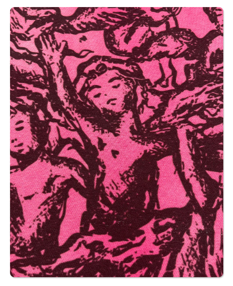 Spray Print Damage Cut-off Oversize Hoodie WN10002