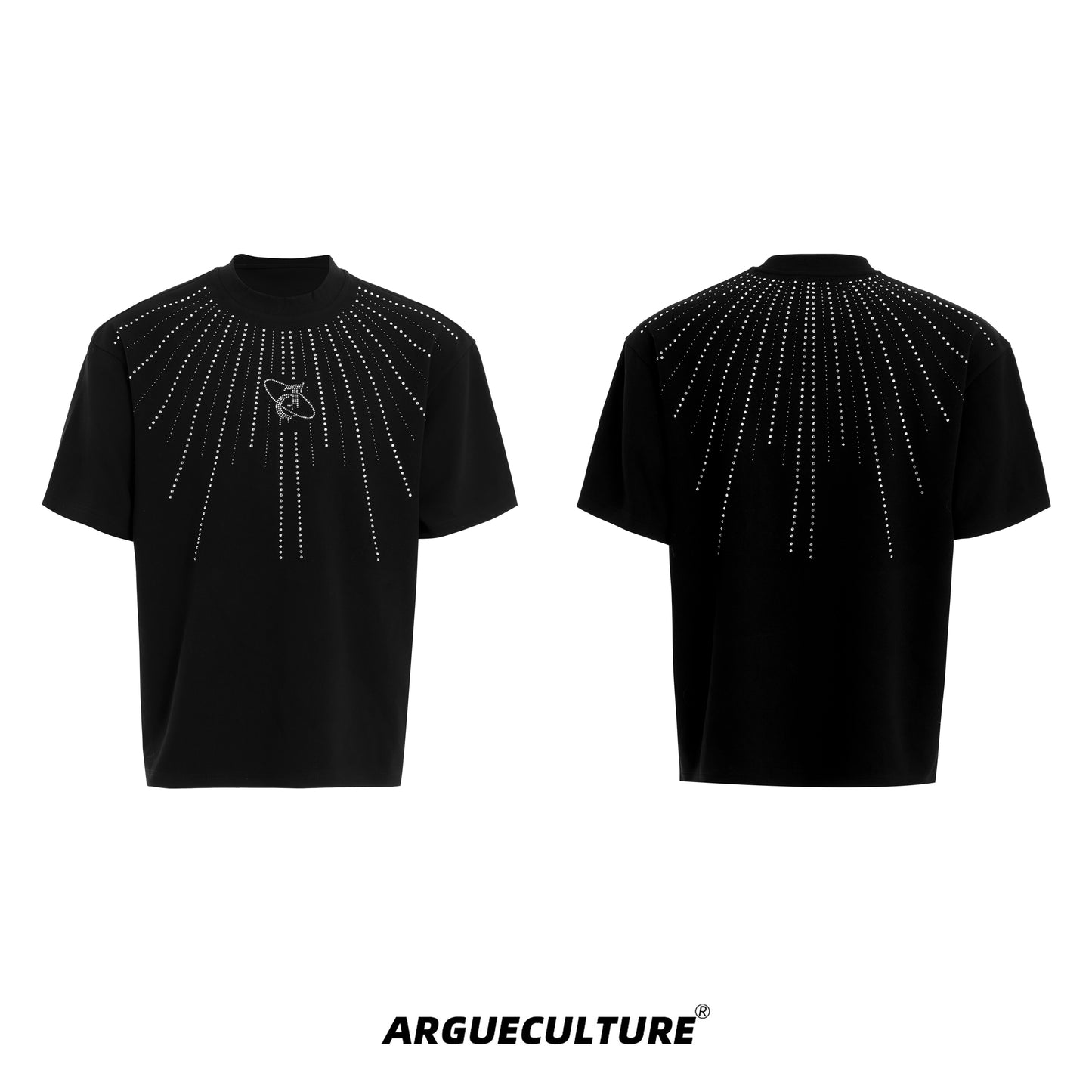 Rhinestone Decor Short Sleeve T-Shirt WN14960