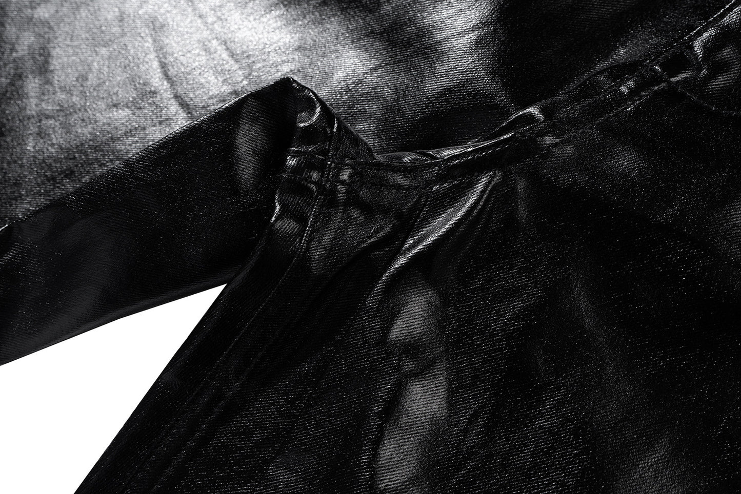 Coated Glossy Flare Denim Jeans WN11356