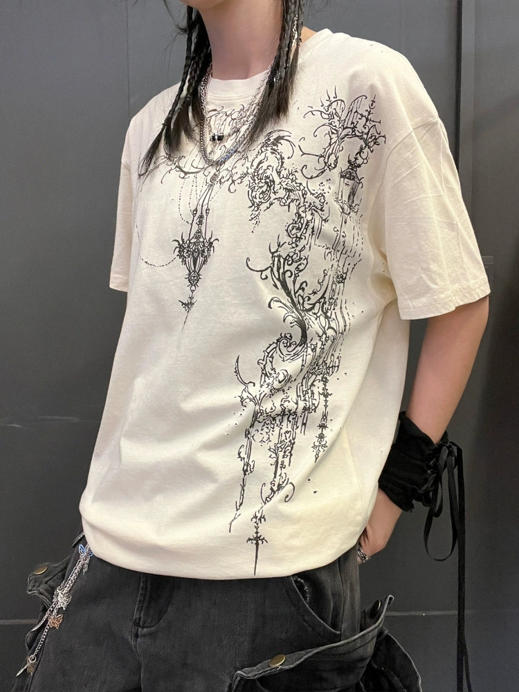 Art Print Damage Short Sleeve T-Shirt WN16745