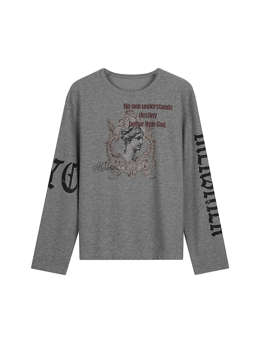 Waffle Oversize Long Sleeve T-Shirt WN24196