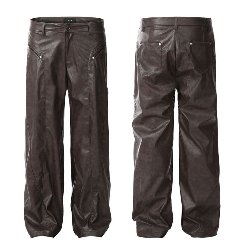 PU Leather Wide-Leg Pants WN15022