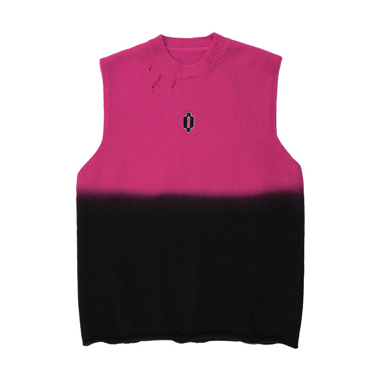 Tie-Dye Embroidery Oversize Vest WN12522