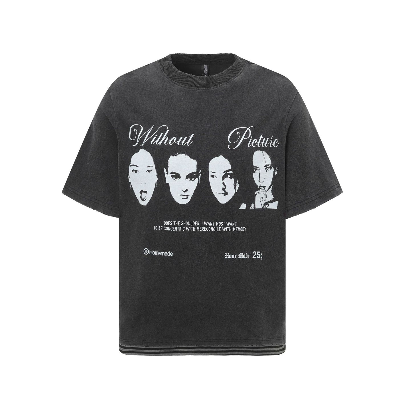 Oversize Graphic Design Washed Short Sleeve T-Shirt WN15551