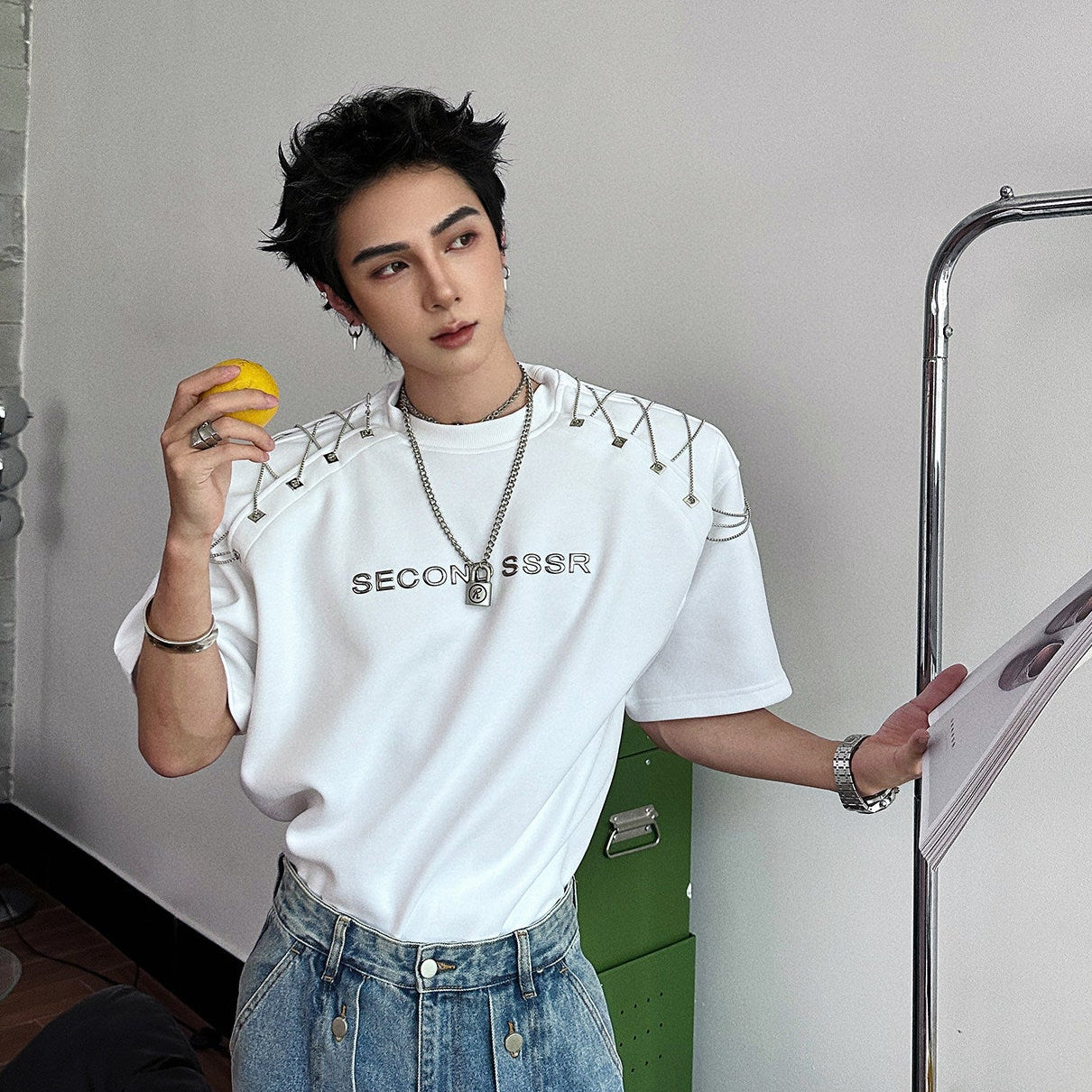 Oversize Letter Print Short Sleeve T-Shirt WN25056
