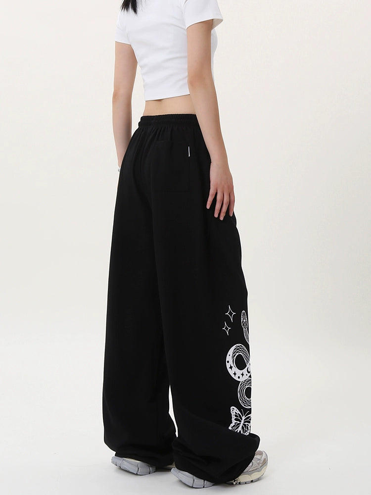 Art Graphic With Drawstring Sweatpants WN17167