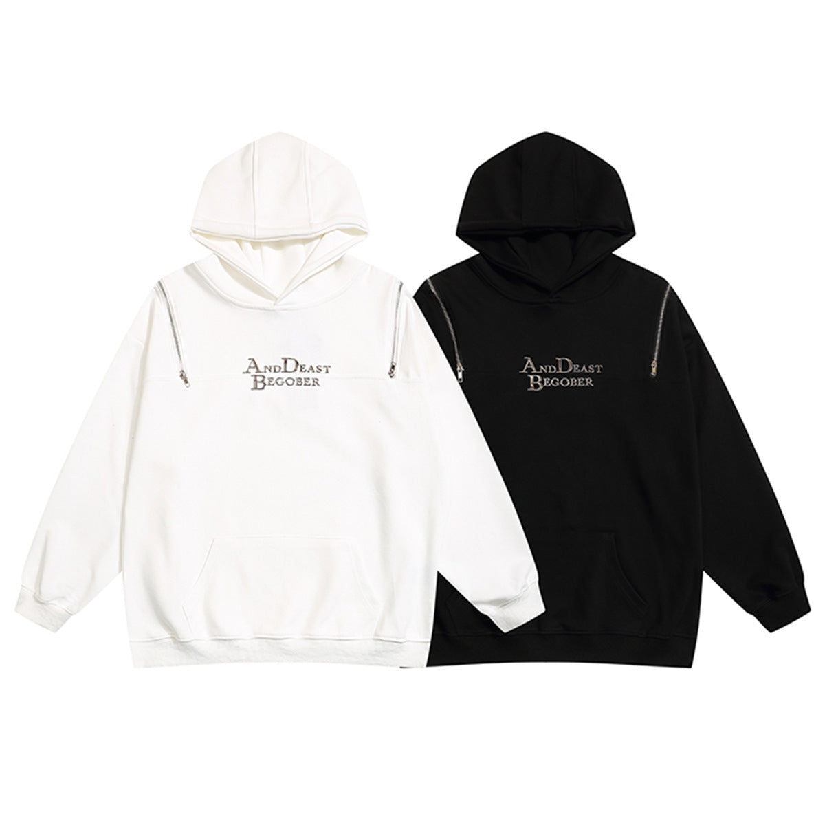 Zipper Design Pullover Hoodie WN12672